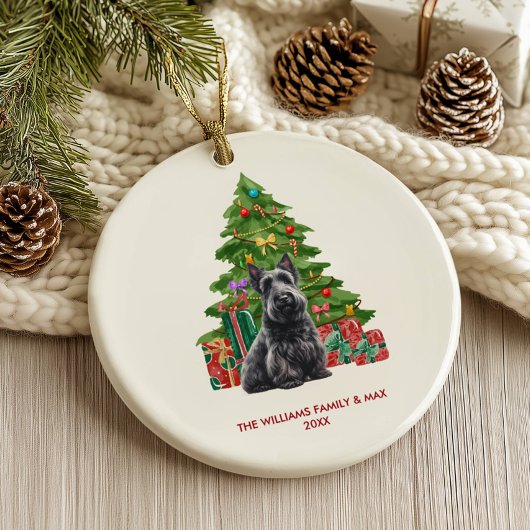 Schotse Terriër Hond Gepersonaliseerde Kerstmis Keramisch Ornament