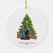 Schotse Terriër Hond Gepersonaliseerde Kerstmis Keramisch Ornament (Achterkant)