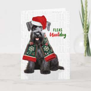 Schotse Terrier Hond Grappige Vlooien Navidog Kers Feestdagen Kaart