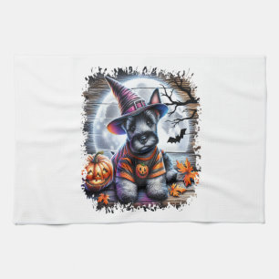 Schotse Terrier Hond Halloween Theedoek