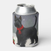 Schotse Terriër Hond in Sneeuw Kerstmis Blikjeskoeler (Blikje Voorkant)