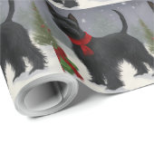 Schotse Terriër Hond in Sneeuw Kerstmis Cadeaupapier (Rol Hoek)
