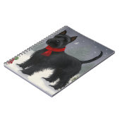 Schotse Terriër Hond in Sneeuw Kerstmis Notitieboek (Linkerzijde)