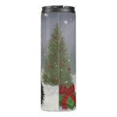 Schotse Terriër Hond in Sneeuw Kerstmis Thermosbeker (Achterkant)