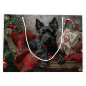Schotse Terrier Hond Kerst Feestelijk Groot Cadeauzakje (Achterkant)