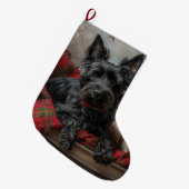 Schotse Terrier Hond Kerst Feestelijk Grote Kerstsok (Voorkant (Hangend))