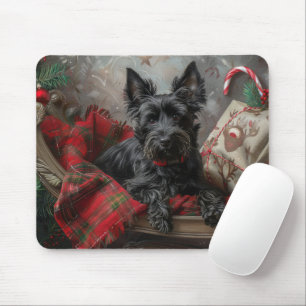 Schotse Terrier Hond Kerst Feestelijk Muismat