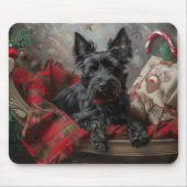 Schotse Terrier Hond Kerst Feestelijk Muismat (Voorkant)
