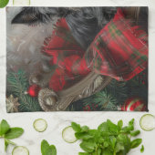 Schotse Terrier Hond Kerst Feestelijk Theedoek (Gevouwen)