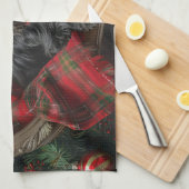 Schotse Terrier Hond Kerst Feestelijk Theedoek (Quarter Fold)