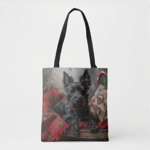 Schotse Terrier Hond Kerst Feestelijk Tote Bag