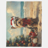 Schotse Terriër Hond Kerst  Strand Fleece Deken (Voorkant)