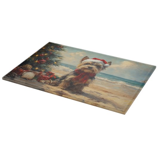 Schotse Terriër Hond Kerst  Strand Snijplank (Hoek)