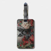 Schotse Terriër Hond Kerstfeest Bagagelabel (Achterkant verticaal)