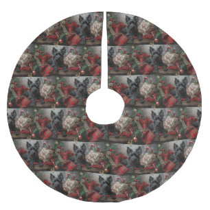 Schotse Terriër Hond Kerstfeest Kerstboom Rok