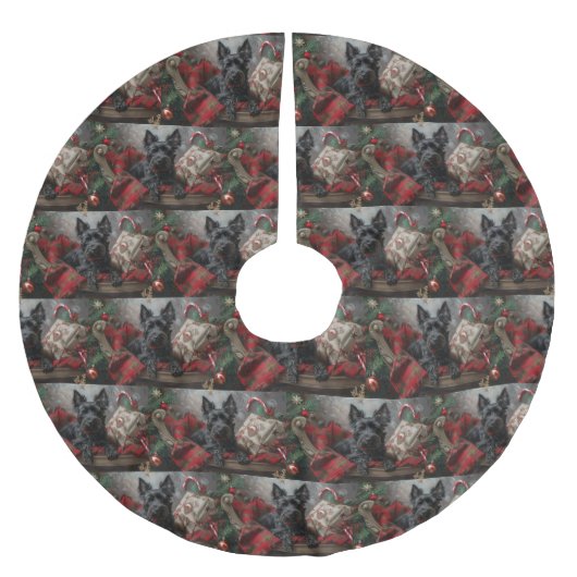 Schotse Terriër Hond Kerstfeest Kerstboom Rok (Voorkant)