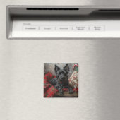 Schotse Terriër Hond Kerstfeest Magneet (Insitu (Vaatwasser))