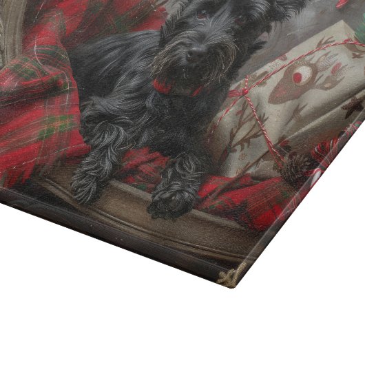 Schotse Terriër Hond Kerstfeest Snijplank (Hoek)