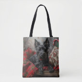 Schotse Terriër Hond Kerstfeest Tote Bag (Voorkant)