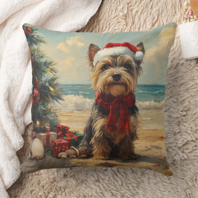 Schotse Terrier Hond Kerstmis Vintage Strand Kussen (Deken)