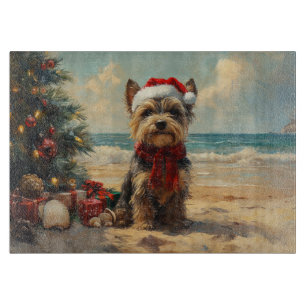 Schotse Terrier Hond Kerstmis Vintage Strand Snijplank