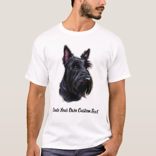 Schotse Terrier Hond Maak Uw Eigen Aangepaste Teks T-shirt (Voorkant)
