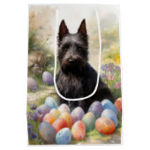 Schotse Terriër Hond met Paaseieren Vakantie Medium Cadeauzakje (Achterkant)