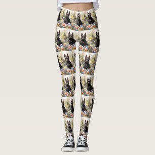 Schotse Terrier-hond met Pasen-eieren Vakantie Leggings