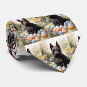 Schotse Terrier-hond met Pasen-eieren Vakantie Stropdas