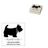Schotse Terriër Hond Monogram Naam Retouradres Rubberstempel (Gestempeld)
