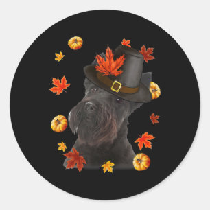 Schotse Terriër Hond Pelgrim Pet Herfst Happy Beda Ronde Sticker