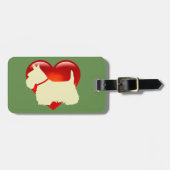 Schotse Terriër hond, rood hart, boog, zazzle groe Bagagelabel