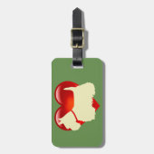 Schotse Terrier-hond, rood hart, strik, zazzle gro Bagagelabel (Voorkant verticaal)
