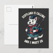 Schotse Terrier Hond Schotland Roept & Ik Moet Briefkaart (Voorkant / Achterkant)