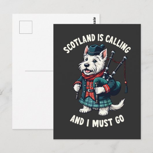 Schotse Terrier Hond Schotland Roept & Ik Moet  Briefkaart (Voorkant / Achterkant)