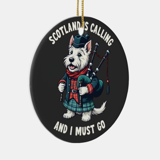 Schotse Terrier Hond Schotland Roept & Ik Moet  Keramisch Ornament (Rechts)
