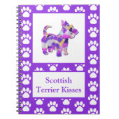 Schotse Terriër Hond Silhouette Pw Paarse PY & B Notitieboek (Voorkant)