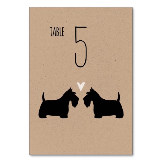 Schotse Terriër Hond Silhouetten bruiloft receptie Kaart (Achterkant)