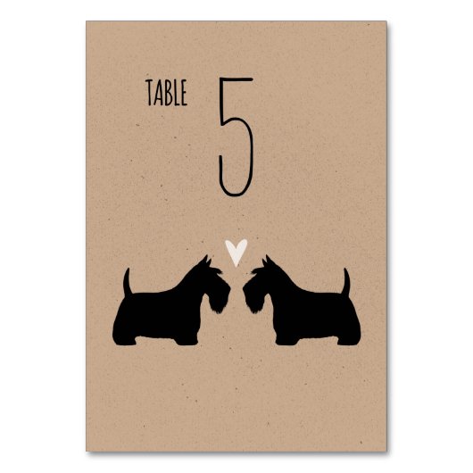 Schotse Terriër Hond Silhouetten bruiloft receptie Kaart (Voorkant)