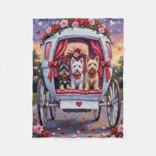 Schotse Terrier Hond Valentijnsdag Fleece Deken (Voorkant)