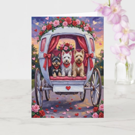 Schotse Terrier Hond Valentijnsdag Kaart (Orchidee)