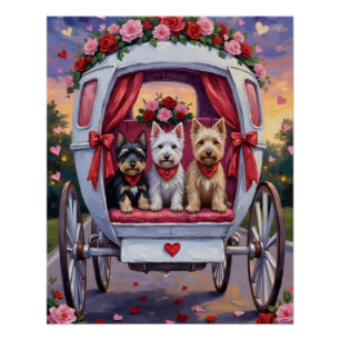Schotse Terrier Hond Valentijnsdag Perfect Poster