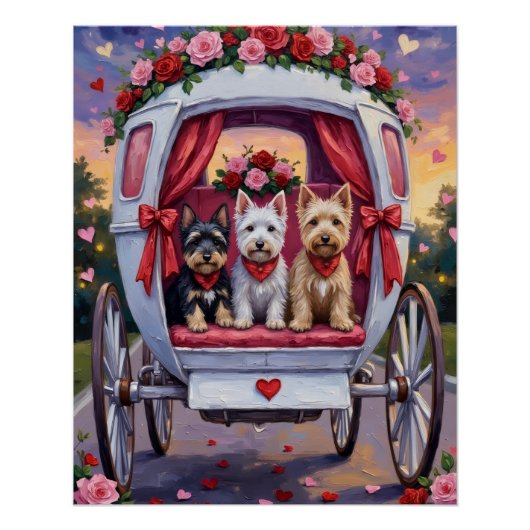 Schotse Terrier Hond Valentijnsdag Perfect Poster (Voorkant)