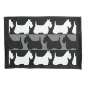 Schotse Terrier hond zwart/grijs/wit, strepen Kussensloop (Voorkant)