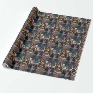 Schotse Terrier Honden Kerst Sneeuw Vakantie Cadeaupapier