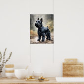 Schotse Terrier Hondenkunst Print Poster (Keuken)