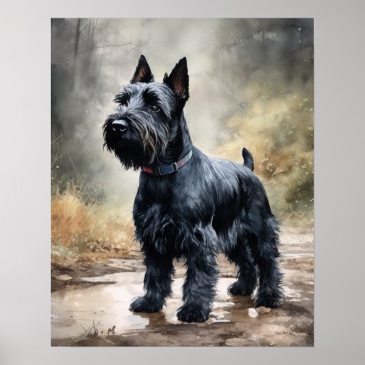 Schotse Terrier Hondenkunst Print Poster (Voorkant)