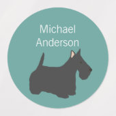 Schotse Terrier-hondenras verkleurt waterdicht lab Labels (Design 2)