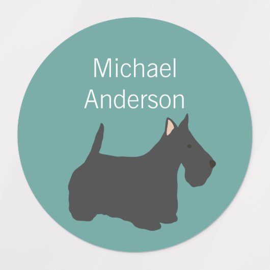 Schotse Terrier-hondenras verkleurt waterdicht lab Labels (Design 2)