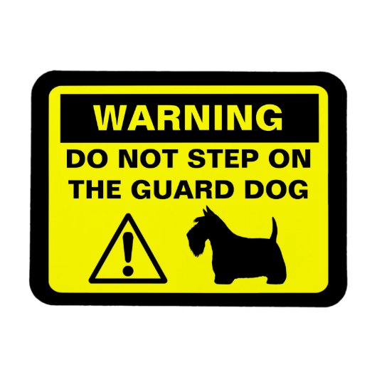 Schotse Terriër Humoristische Garde Hond Waarschuw Magneet (Horizontaal)